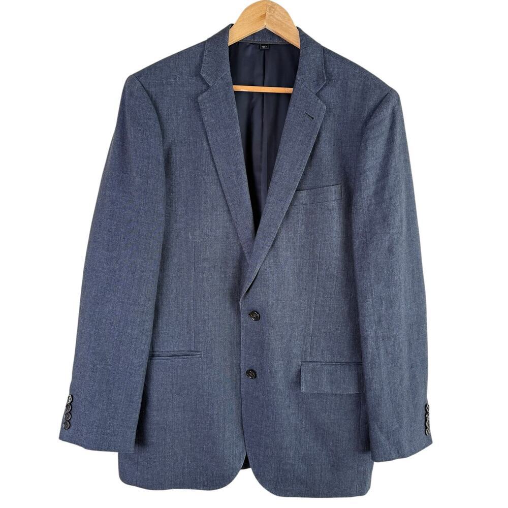 J.Crew Men Ludlow Suit Jacket in Italian Wool and Linen Charcoal Gray, Size‎ 40L